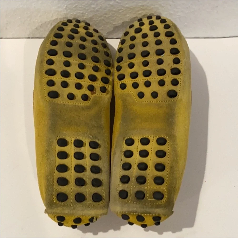 Authentic Versace luxury designer signature suede leather drivers loafers boys 2